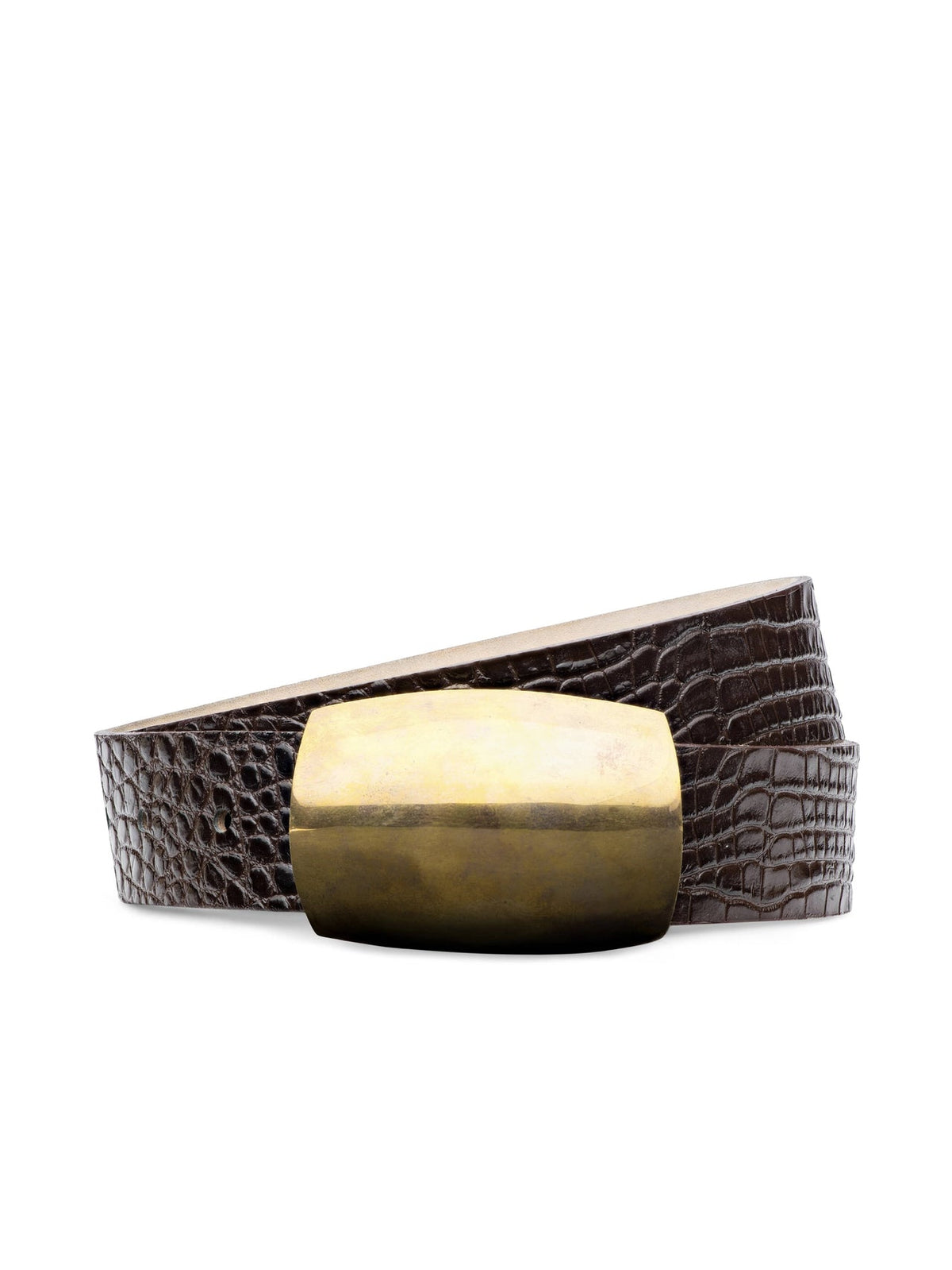 Milou Belt in Chocolate Croc Embossed