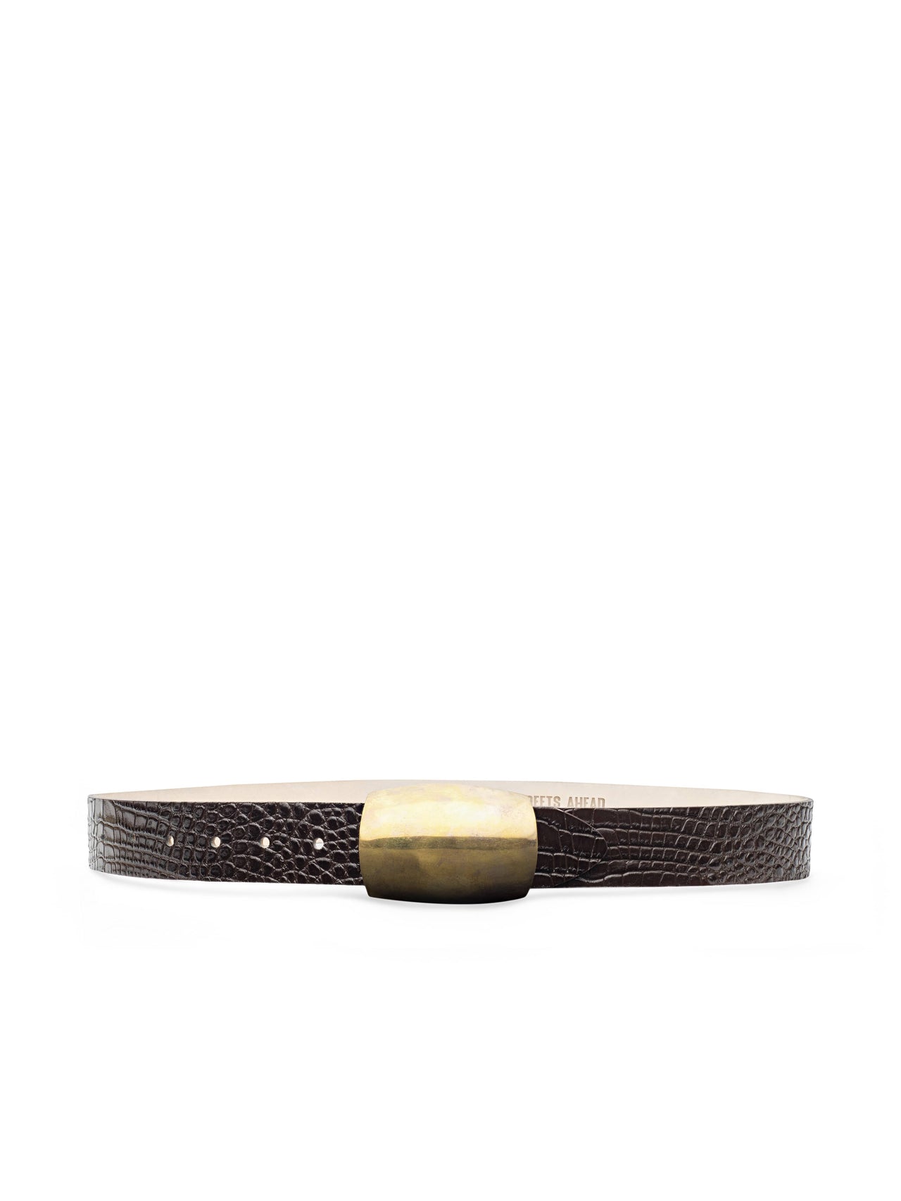 Milou Belt in Chocolate Croc Embossed