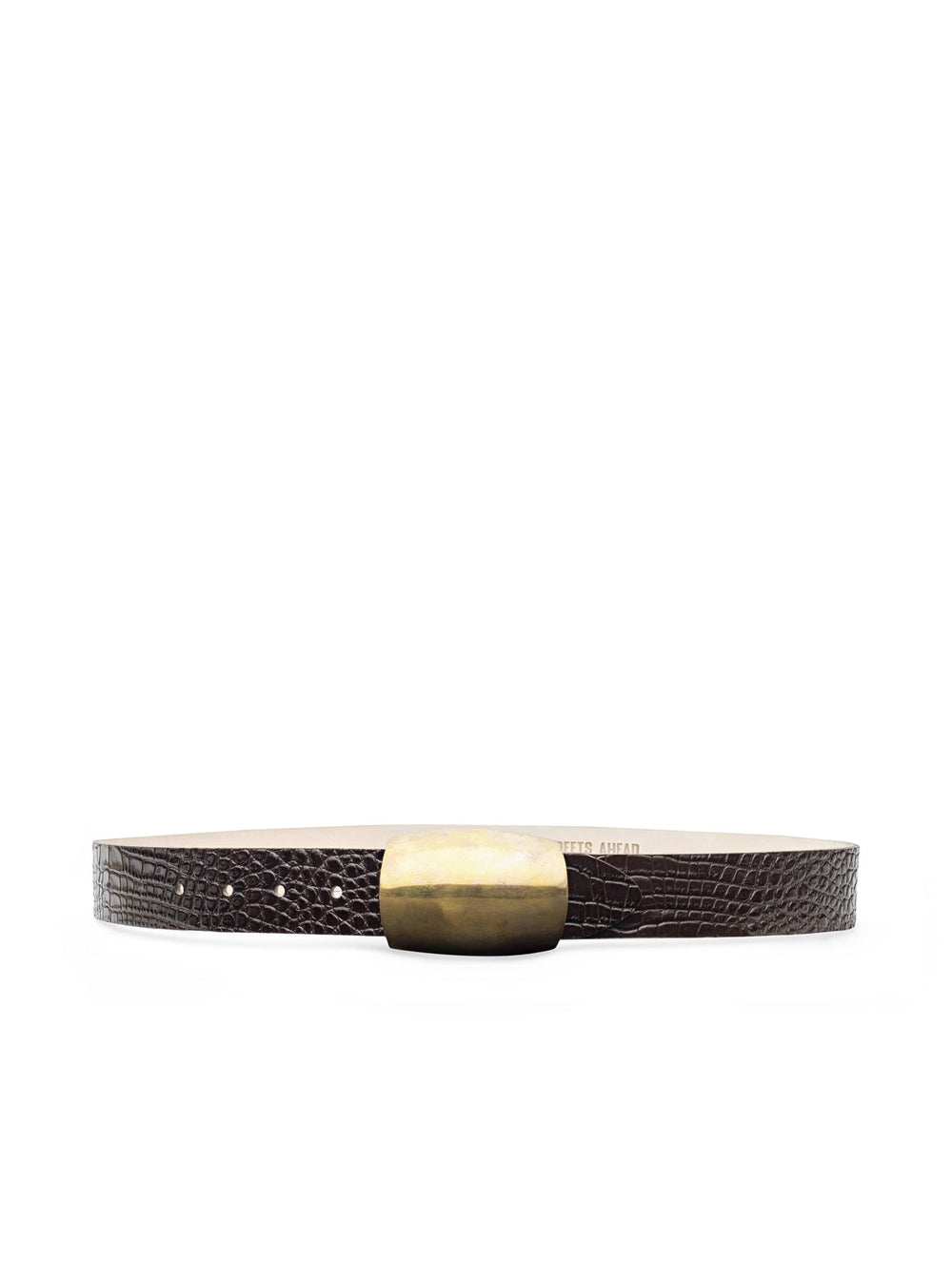 Milou Belt in Chocolate Croc Embossed