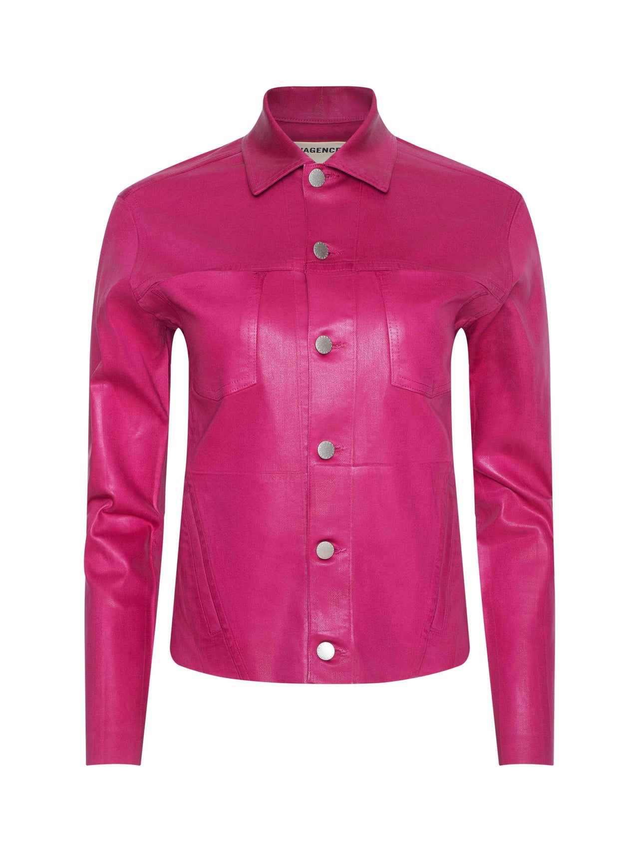 Janelle Coated Jean Jacket in Pink Coated