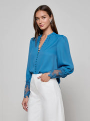 Ava Blouse in Stone Blue