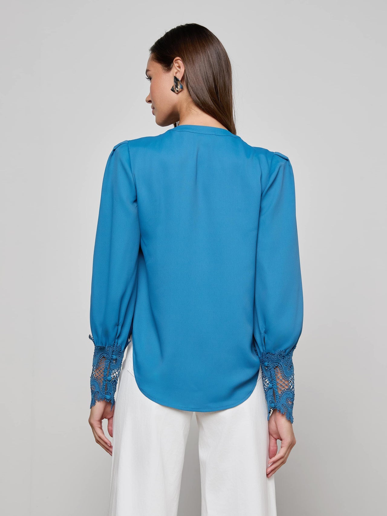 Ava Blouse in Stone Blue