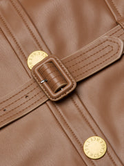 Ronin Vegan Leather Dress in Soft Cognac