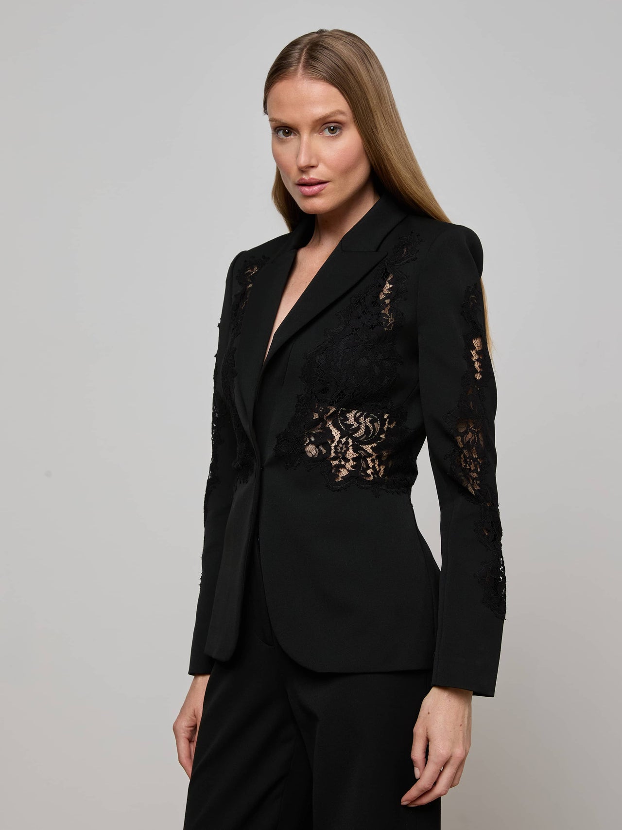 Clementine Lace Blazer in Black