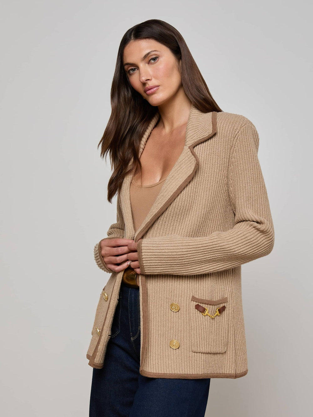 Ranch Knit Blazer in Natural/Brown
