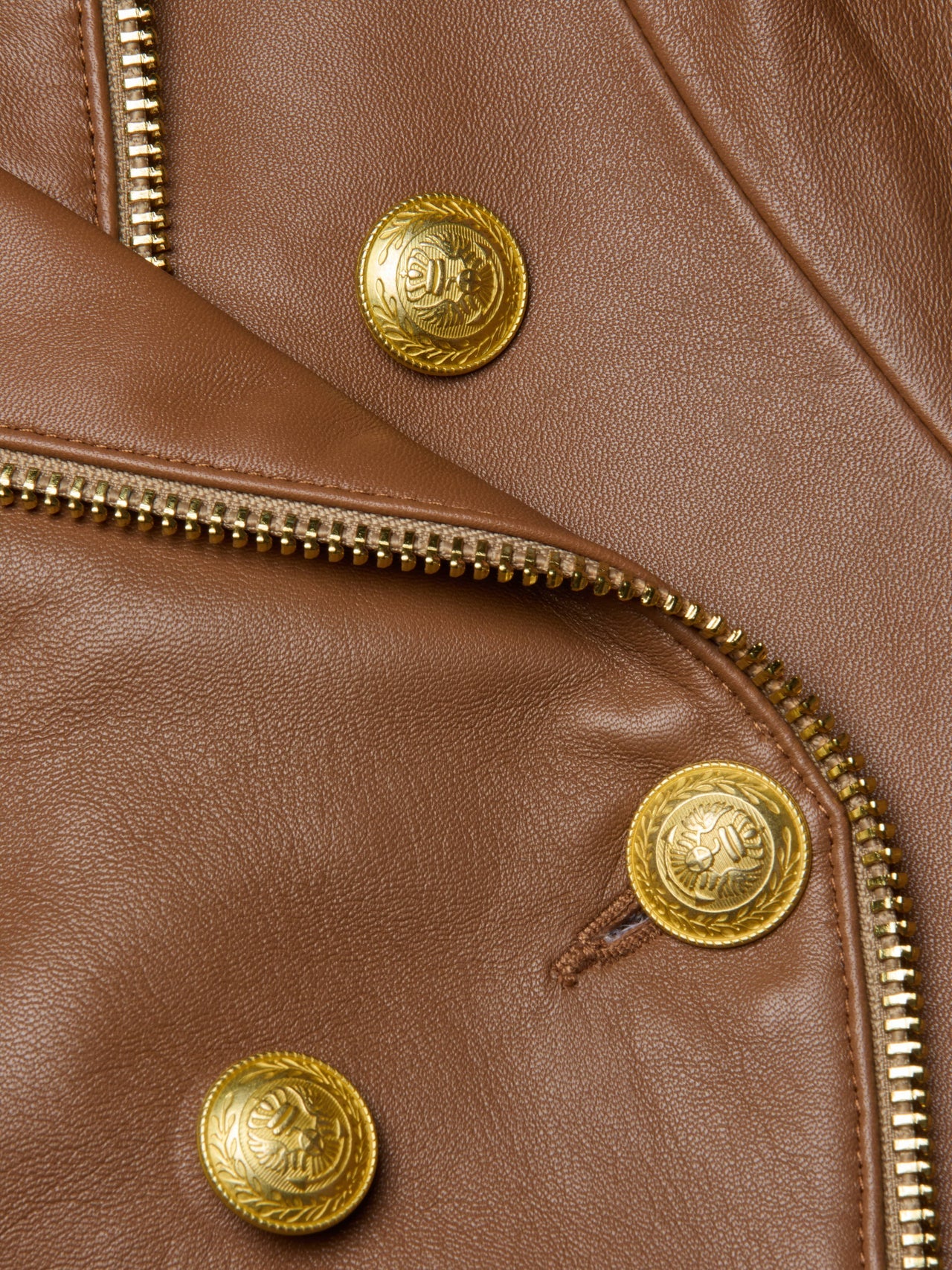 Ottilie Leather Blazer in Soft Cognac