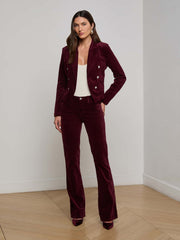 Wayne Velvet Blazer in Dark Port