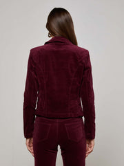 Wayne Velvet Blazer in Dark Port