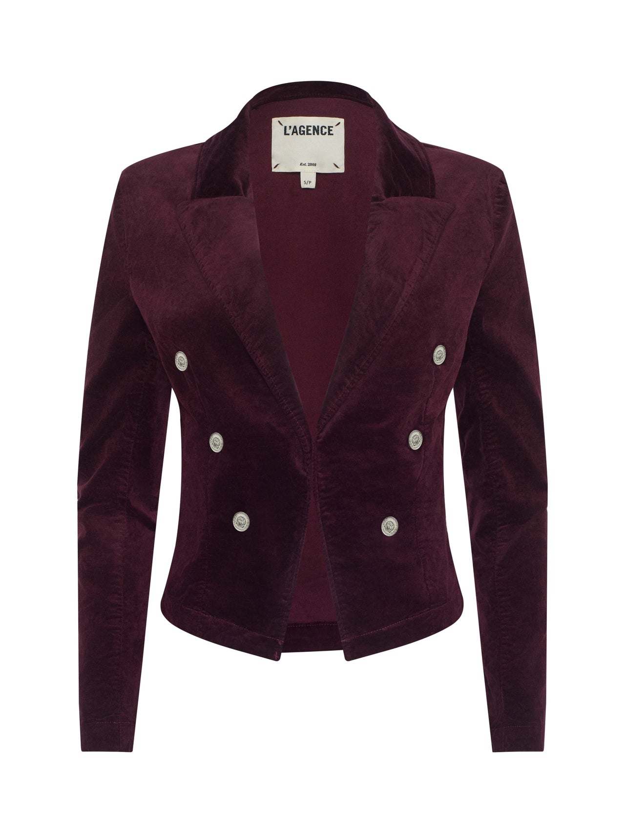 Wayne Velvet Blazer in Dark Port