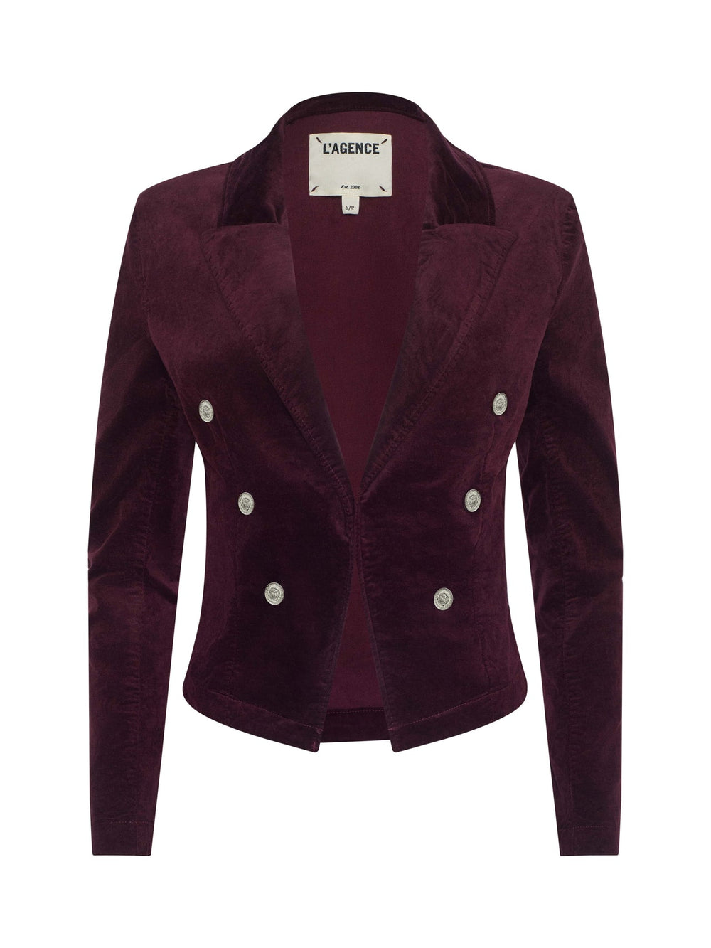 Wayne Velvet Blazer in Dark Port