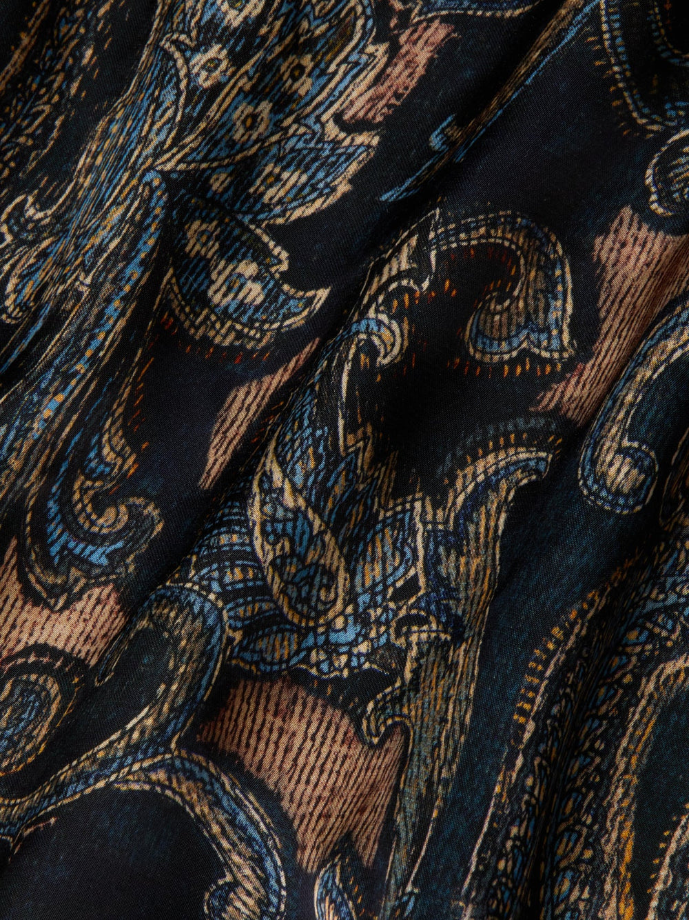 Akiya Satin Maxi Dress in Midnight Multi Etched Paisley