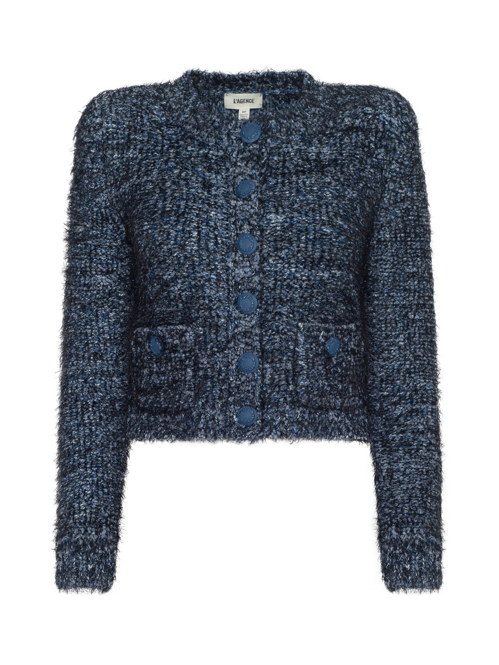 Una Knit Cardigan in Stone Blue Multi