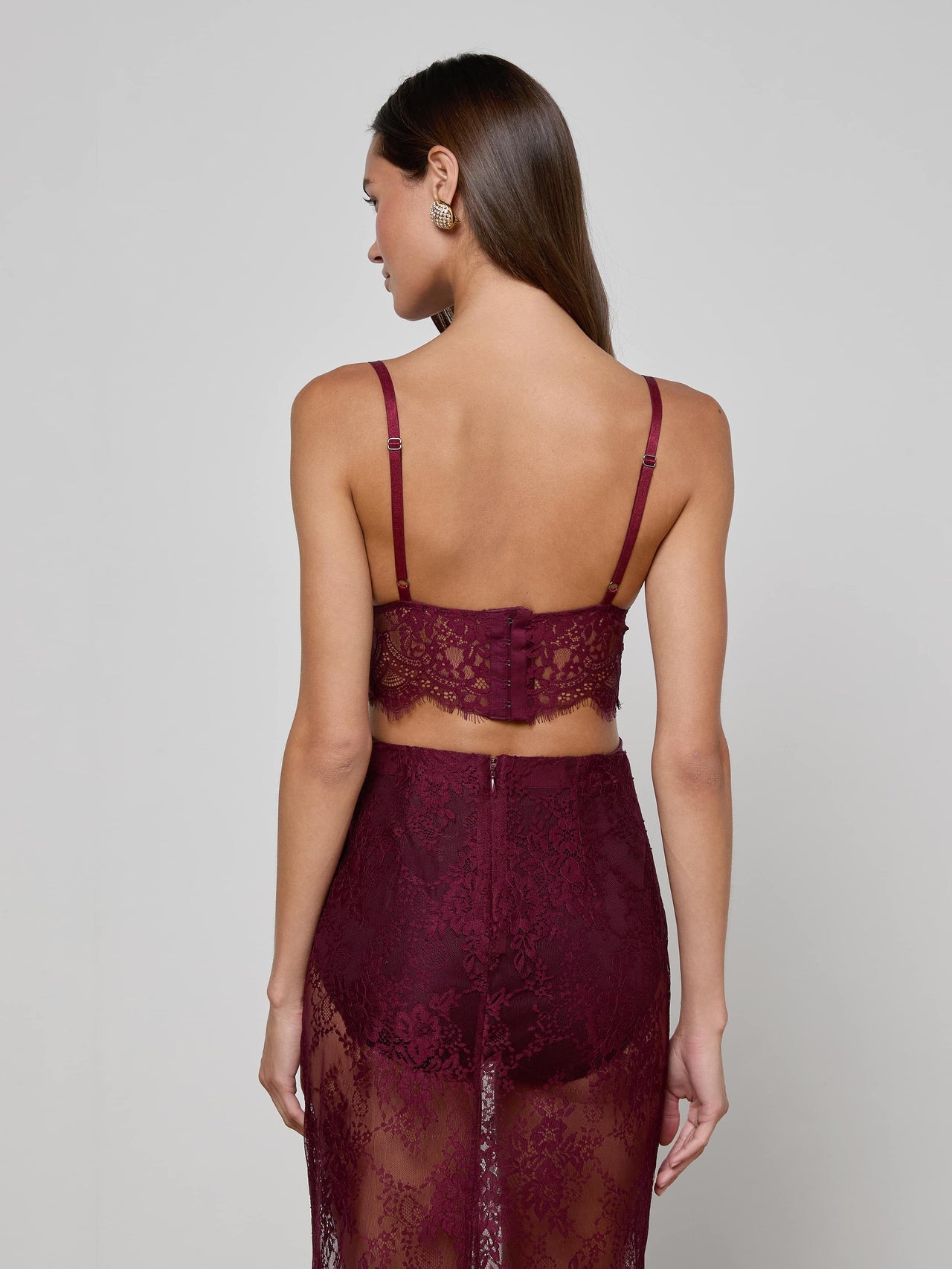 Aislin Lace Bralette in Dark Port