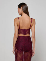 Aislin Lace Bralette in Dark Port
