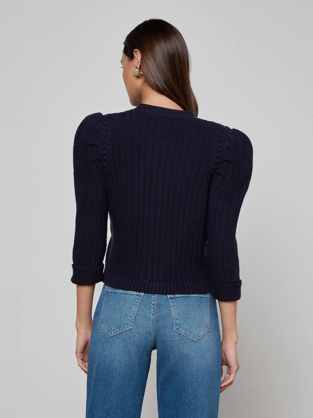 Delli Cropped Cardigan in Midnight