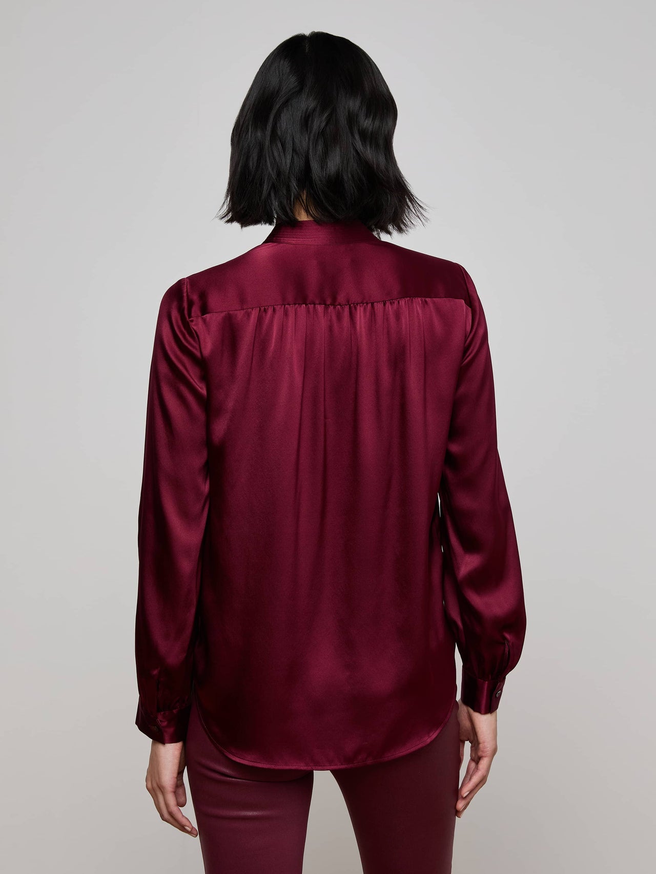Bianca Silk Blouse in Dark Port