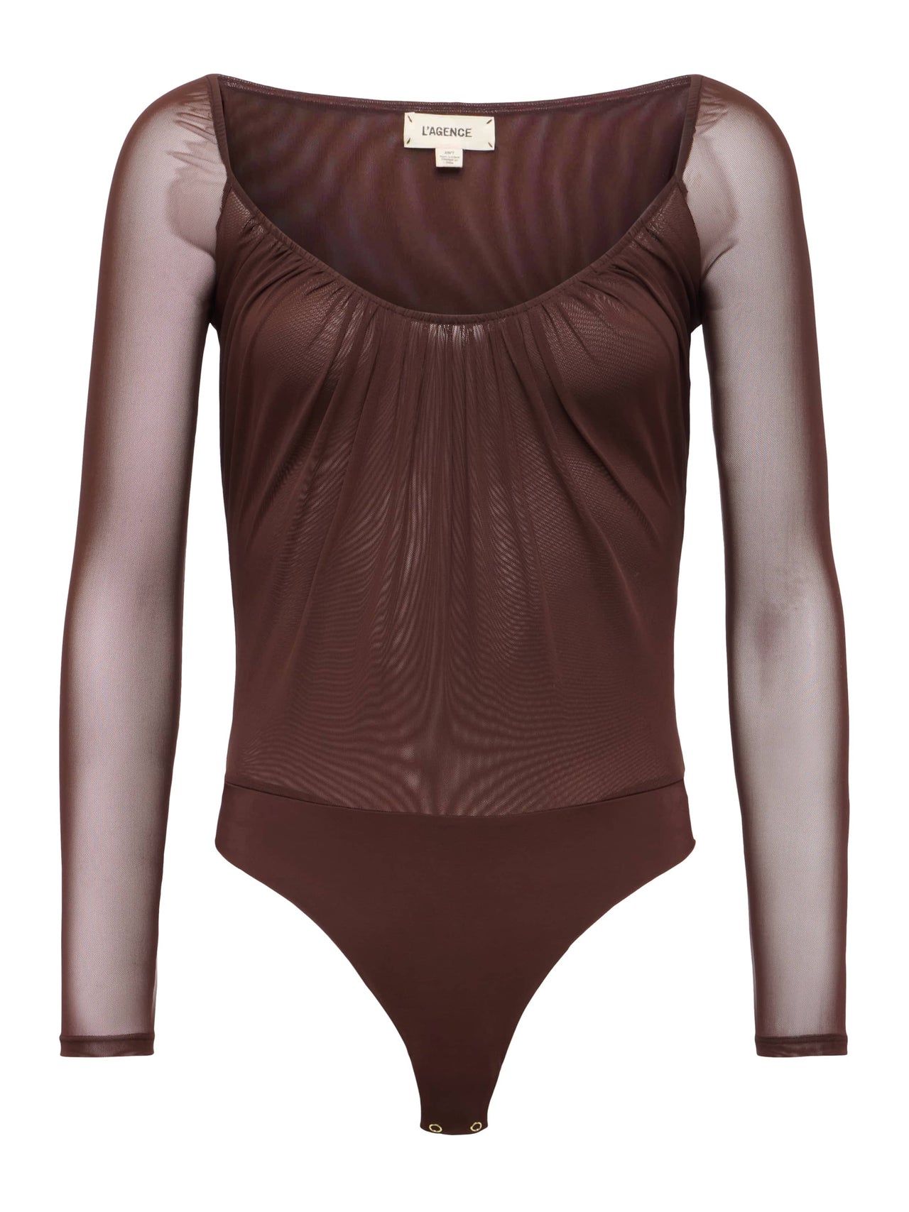 Gwendolyn Mesh Bodysuit in Chocolate