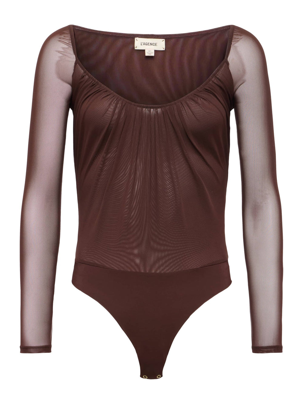Gwendolyn Mesh Bodysuit in Chocolate