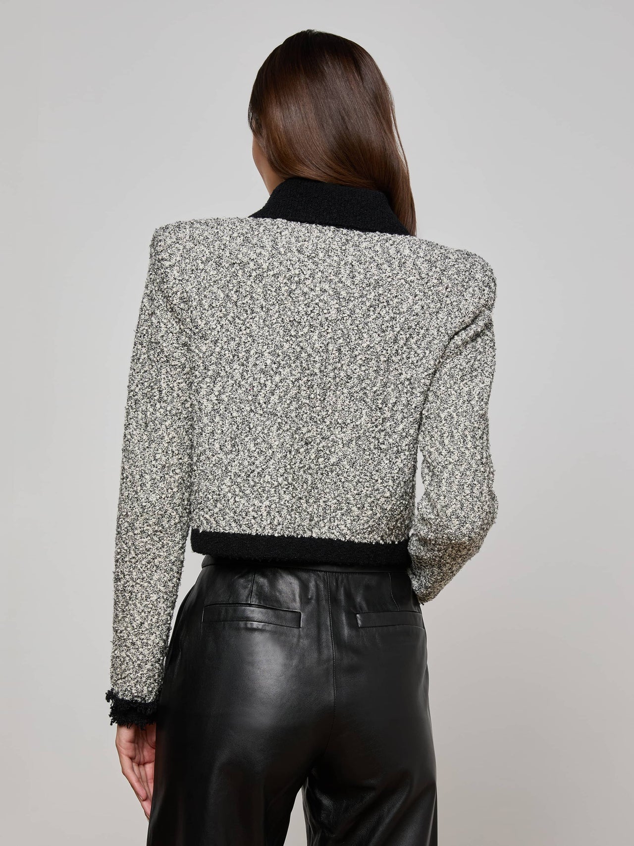 Arielle Knit Jacket in White/Black
