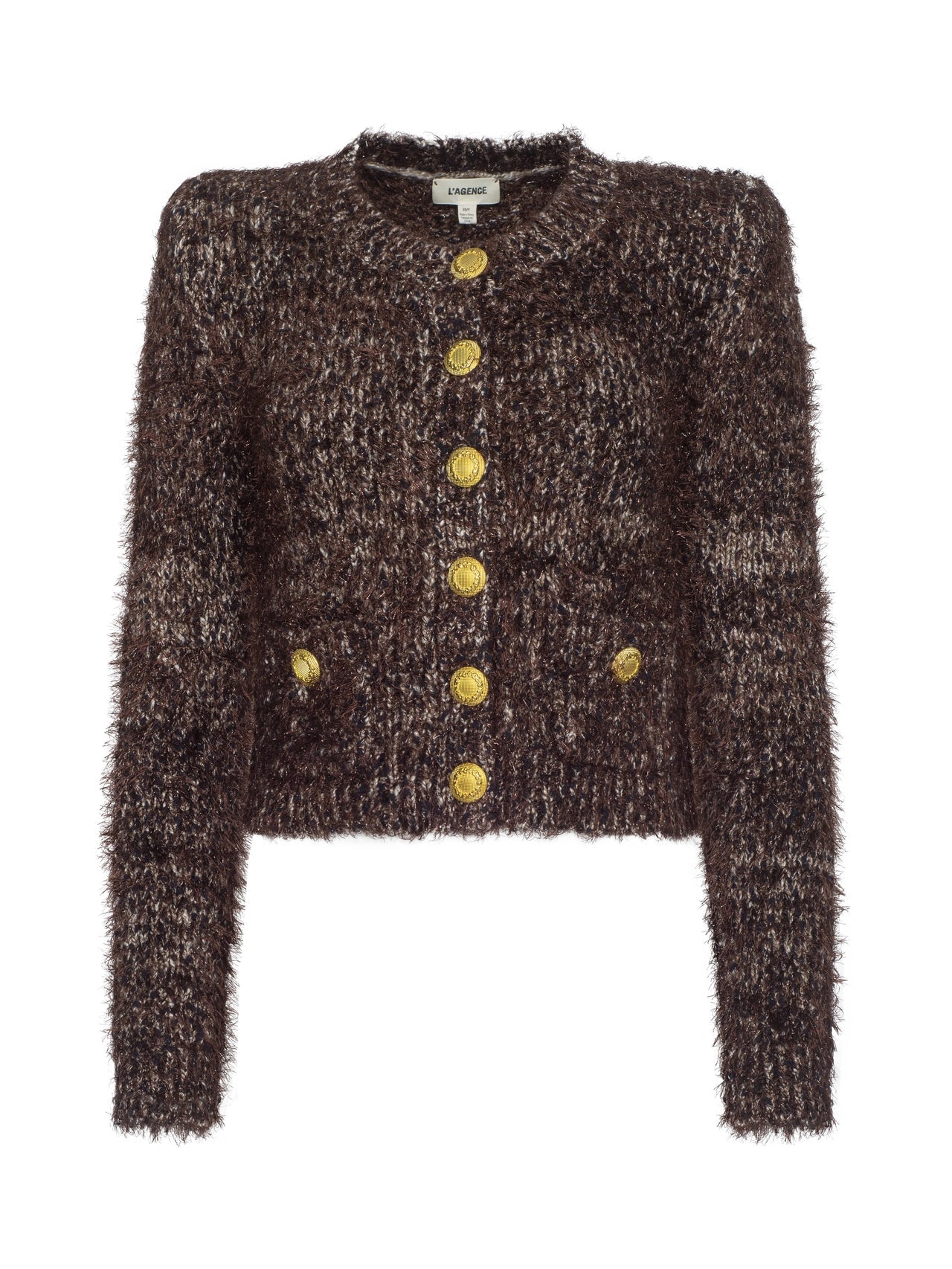 Una Knit Cardigan in Chocolate Multi