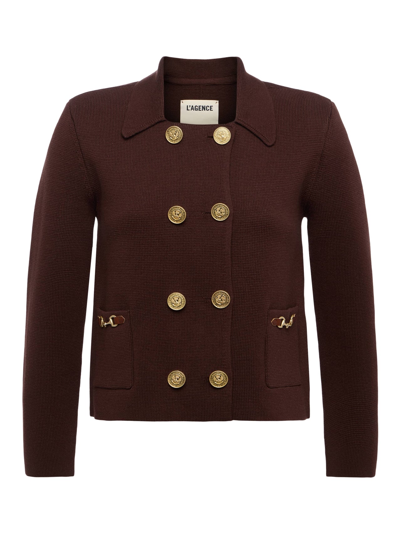 Madilyn Knit Jacket in Chocolate/Gold
