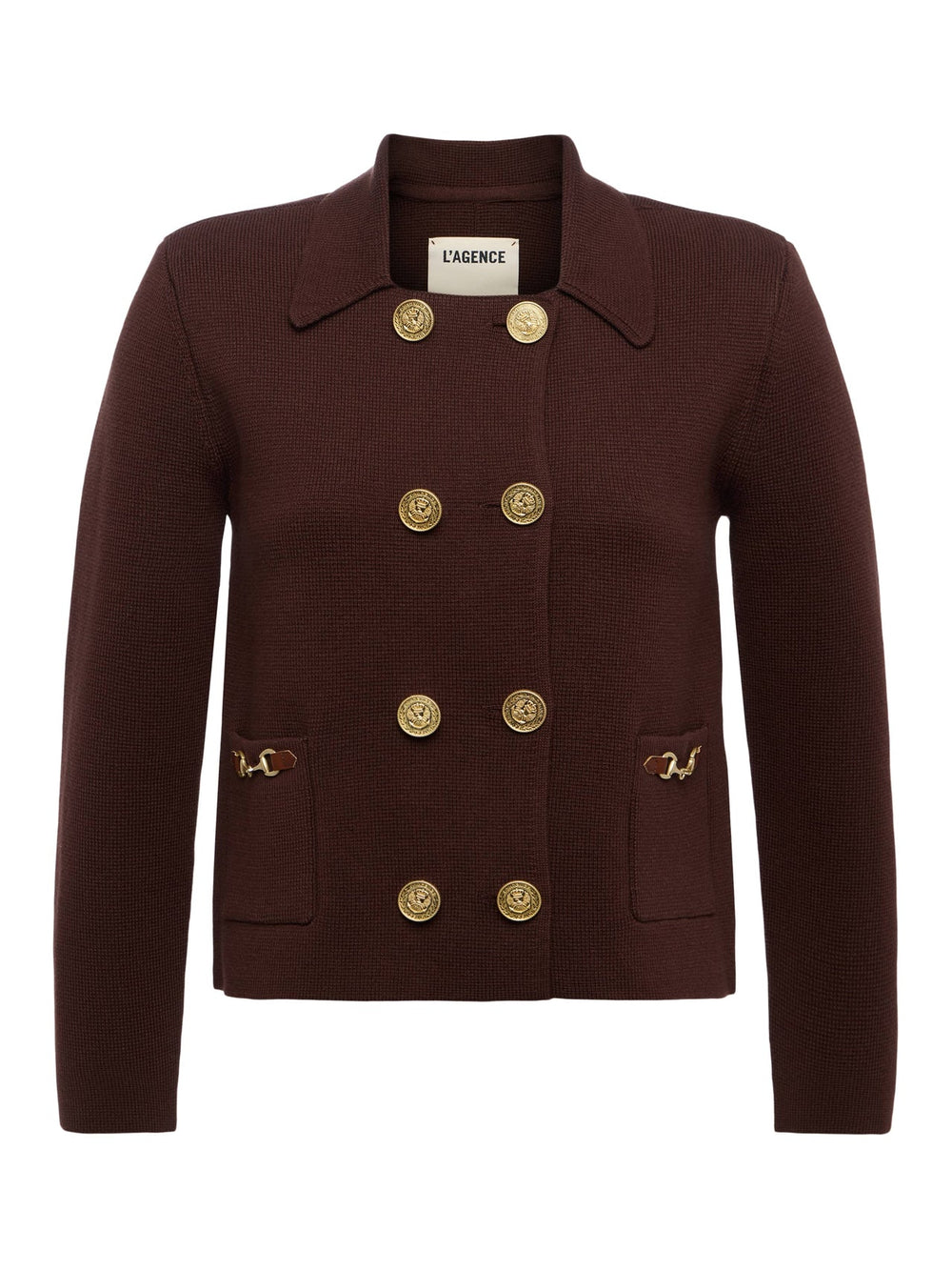 Madilyn Knit Jacket in Chocolate/Gold