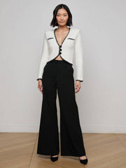 Anaya Knit Cardigan in White/Black