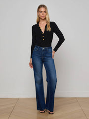 Elisabetta Knit Bodysuit in Black/Gold