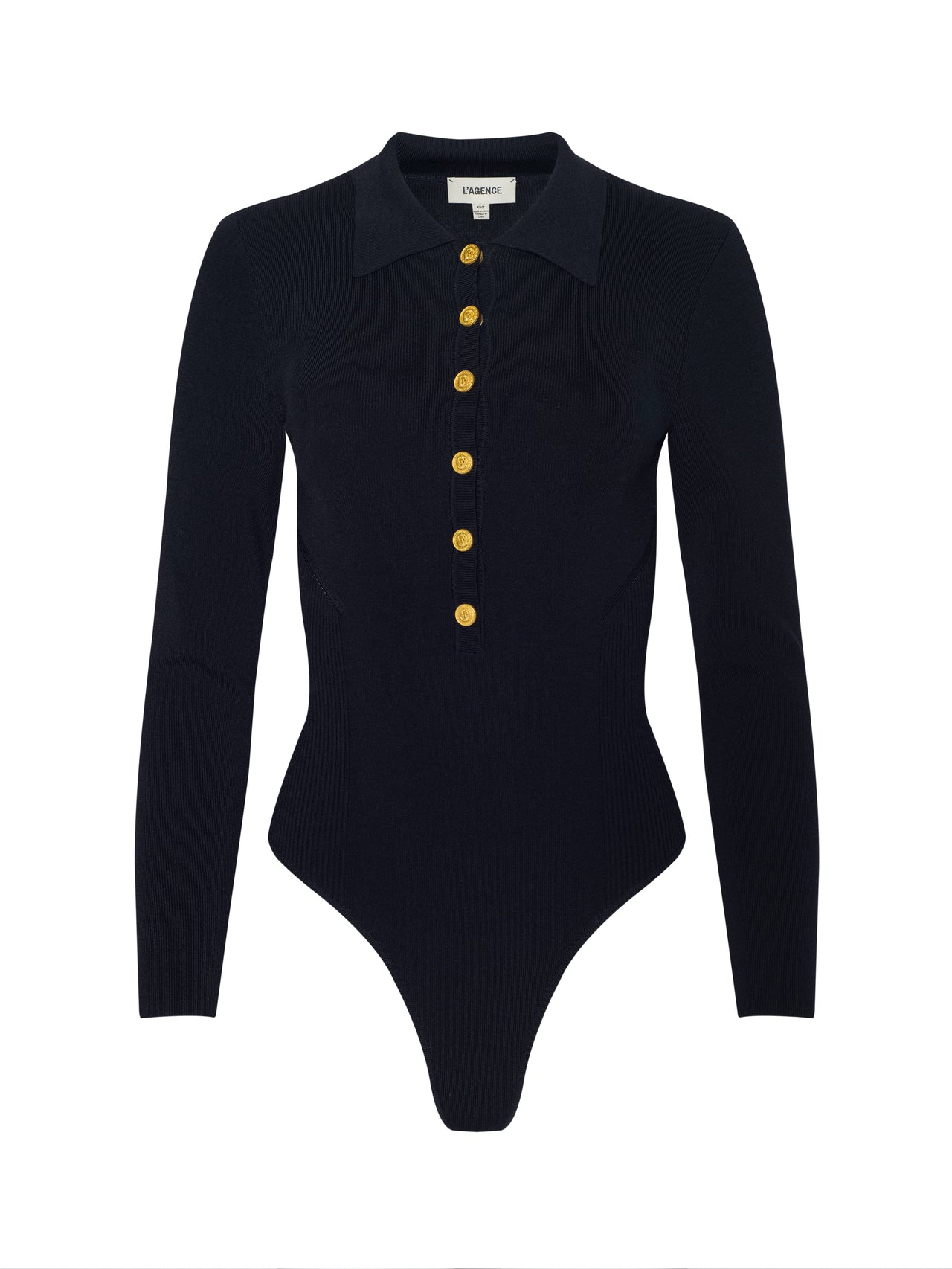 Elisabetta Knit Bodysuit in Black/Gold