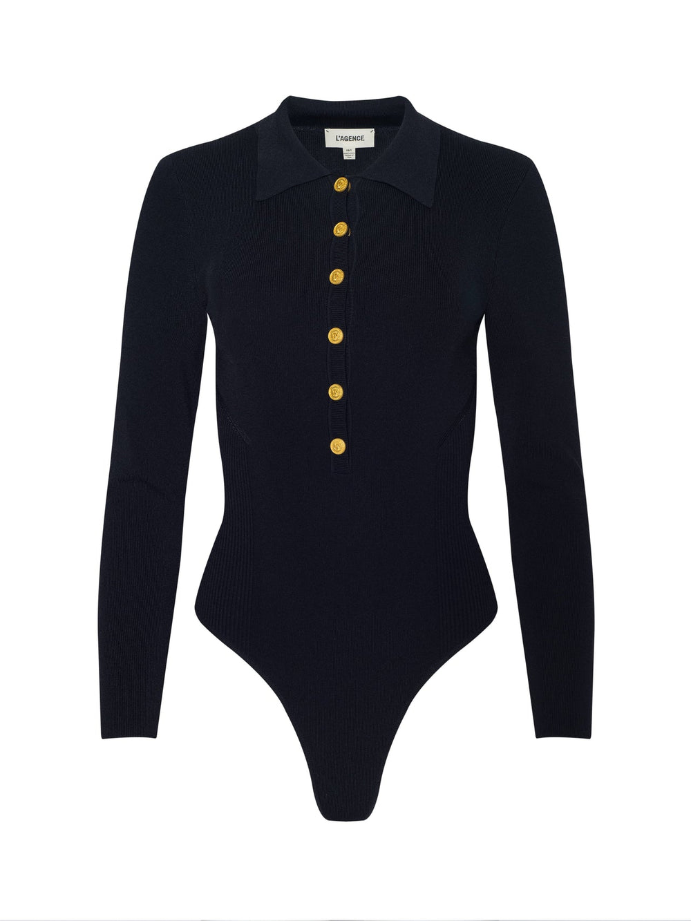 Elisabetta Knit Bodysuit in Black/Gold