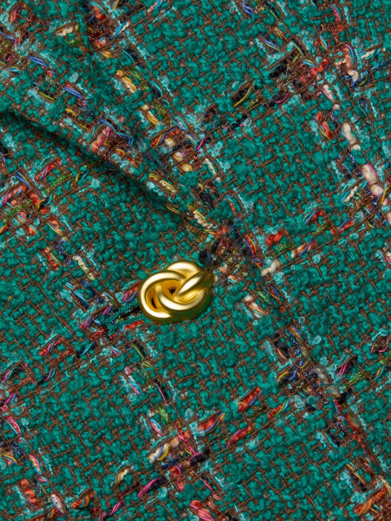 Gweny Tweed Blazer in Green Windowpane Tweed