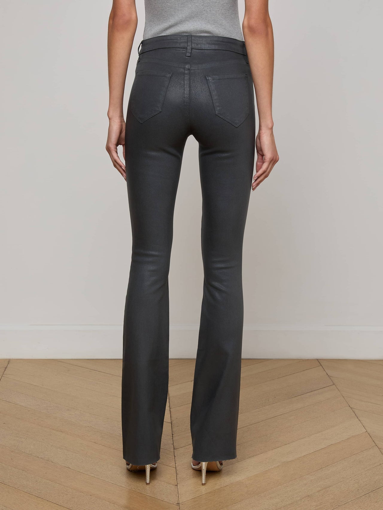 Ruth Coated Straight-Leg Jean in Dark Slate Grey Coated