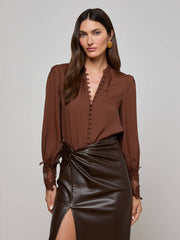 Ava Blouse in Hot Fudge