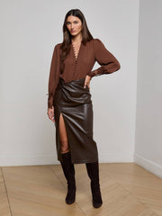 Ava Blouse in Hot Fudge