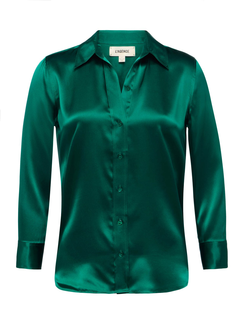 Dani Silk Blouse in Bottle Green