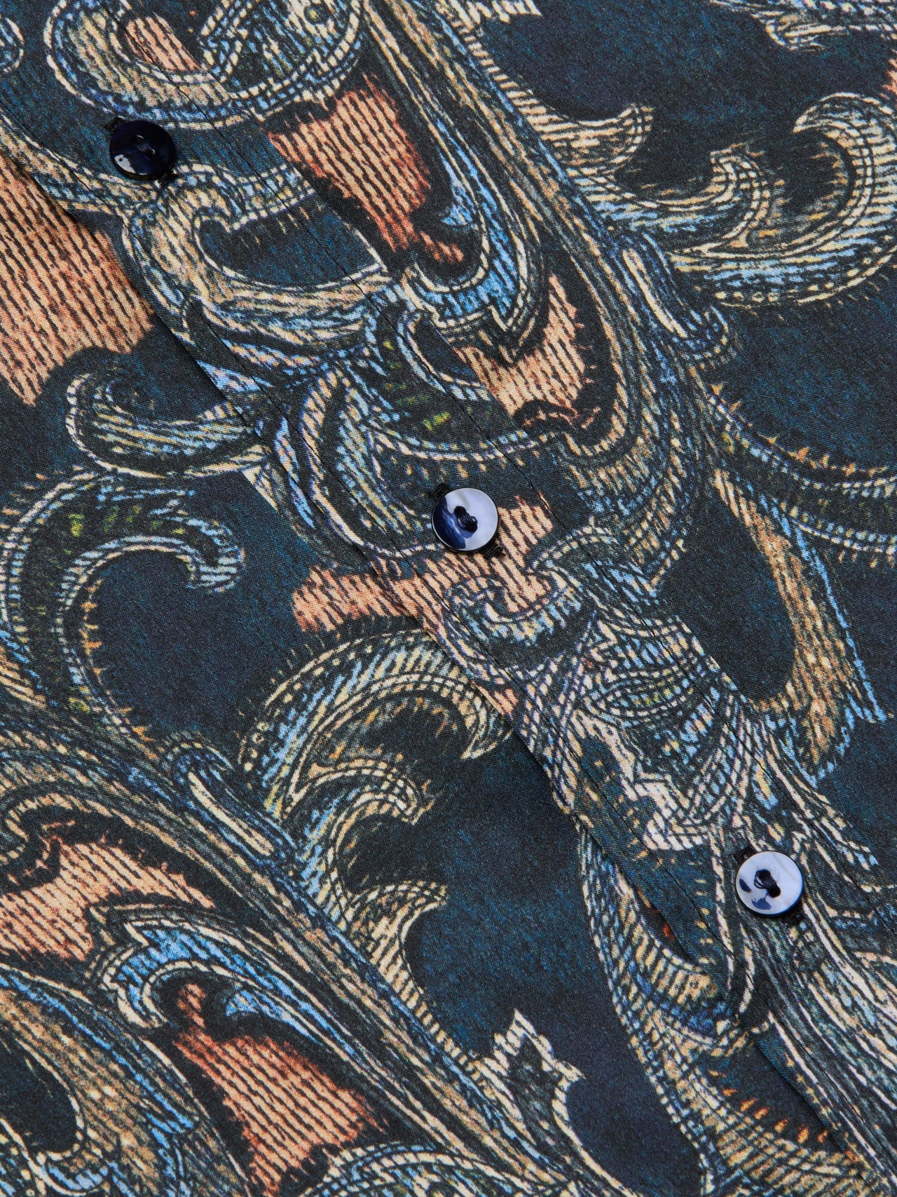 Dani Silk Blouse in Midnight Multi Etched Paisley