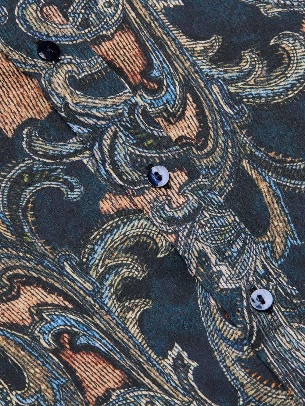 Dani Silk Blouse in Midnight Multi Etched Paisley