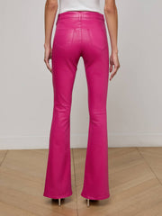 Marty Coated Flare Jean in Pink Coated