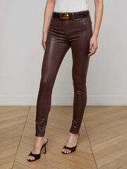 Marguerite Coated Skinny Jean in Chocolate Coated