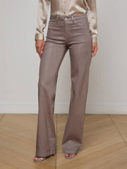 Clayton Coated Wide-Leg Jean in Driftwood Coated