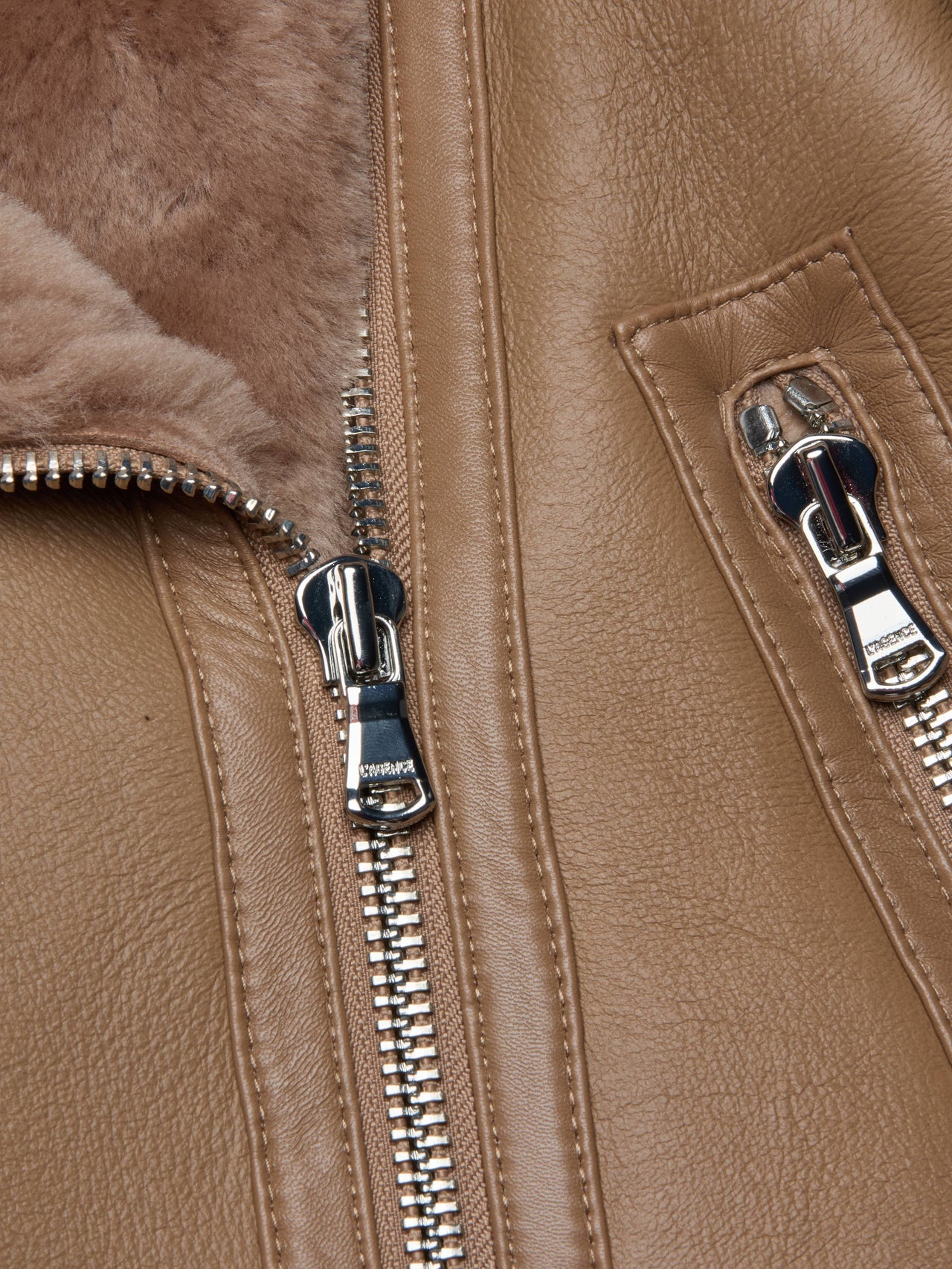 Pike Shearling Leather Jacket in Chanterelle