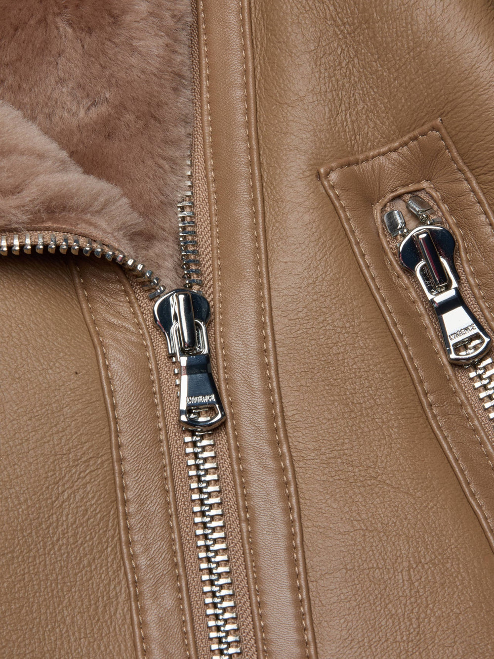 Pike Shearling Leather Jacket in Chanterelle