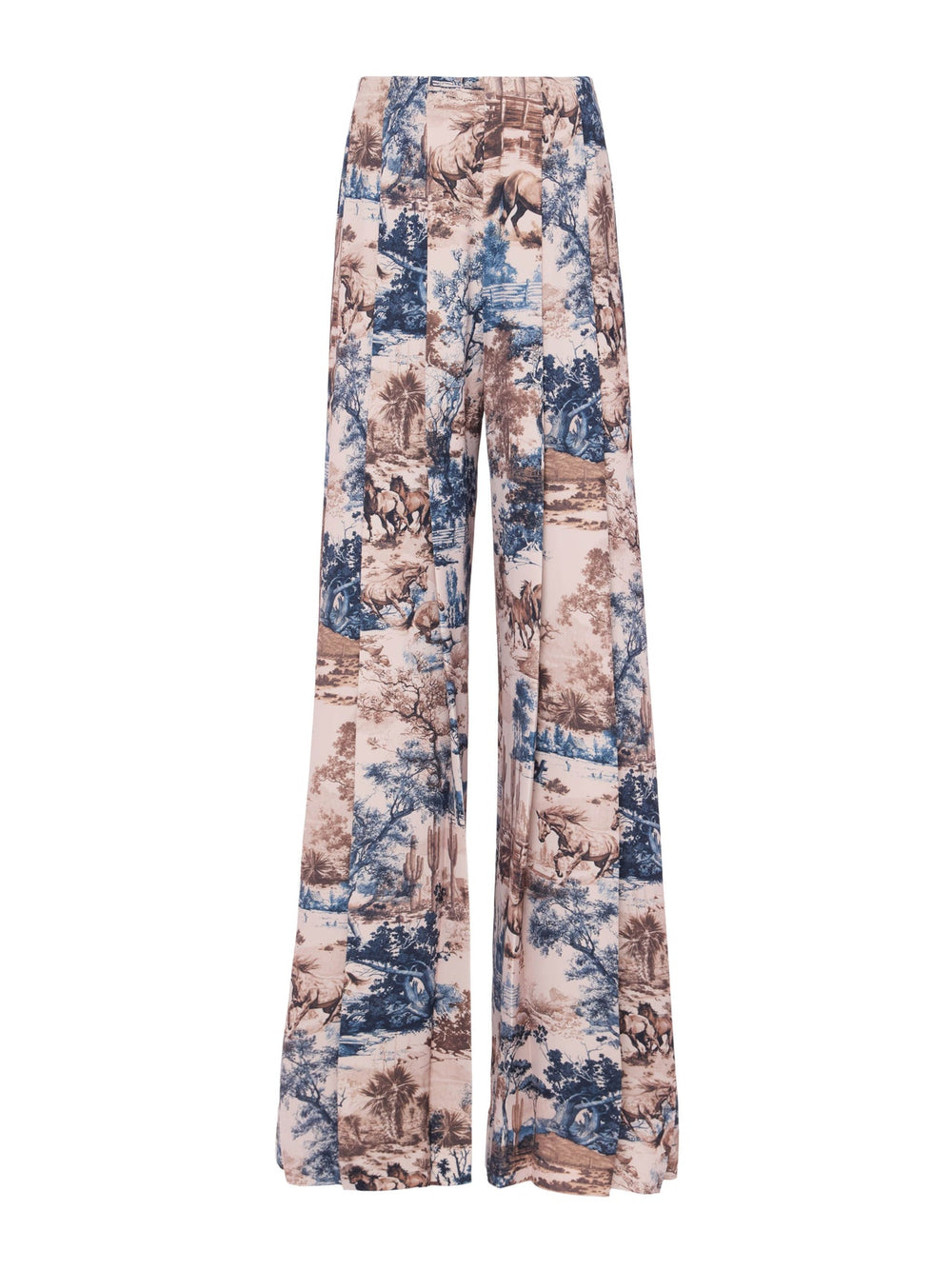 Nova Pleated Wide-Leg Pant in Tan Multi Western Toile