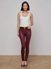 Marguerite Coated Skinny Jean in Dark Port Coated