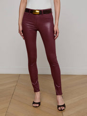 Marguerite Coated Skinny Jean in Dark Port Coated