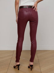 Marguerite Coated Skinny Jean in Dark Port Coated
