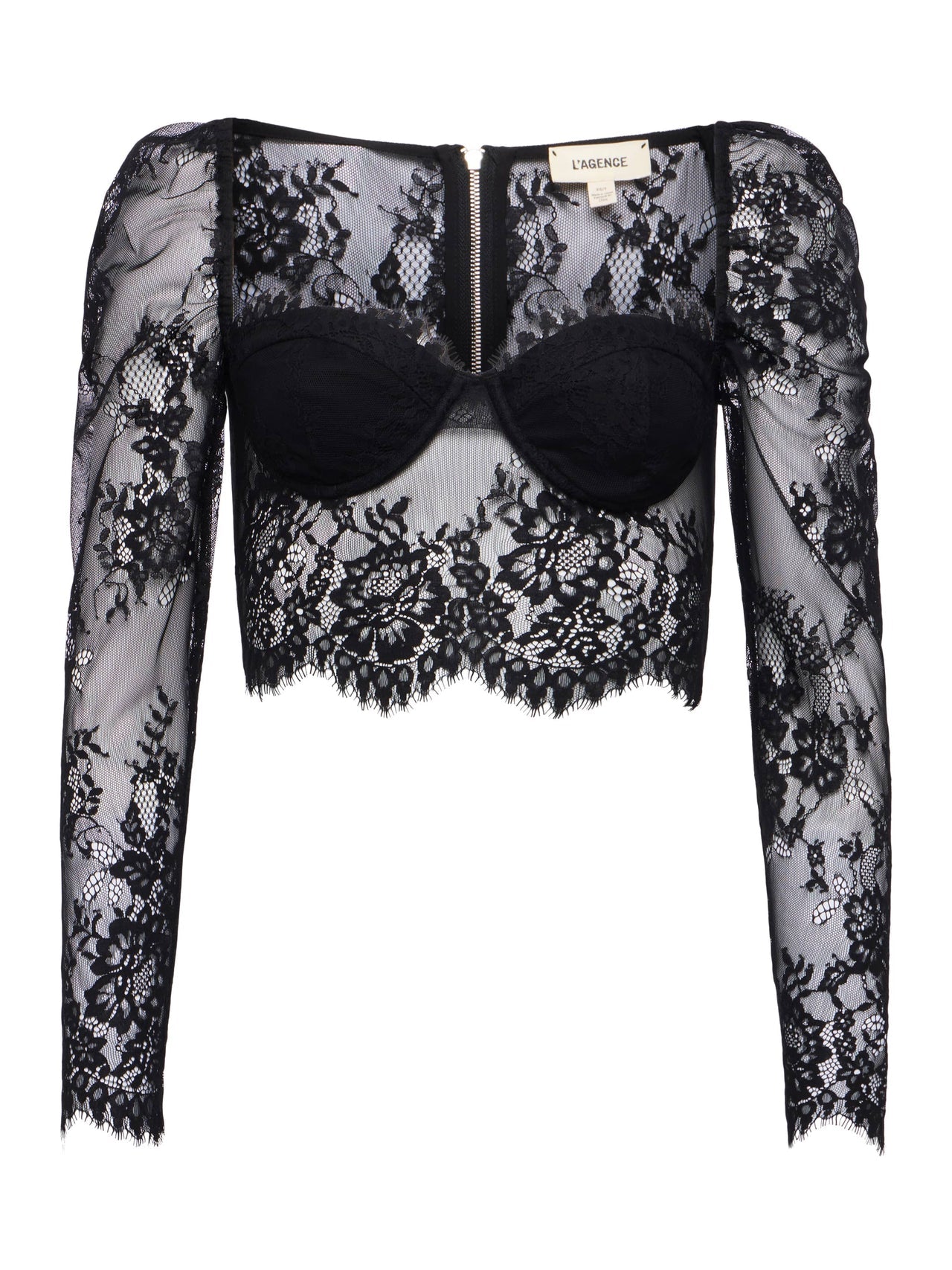 Lori Lace Bustier Top in Black