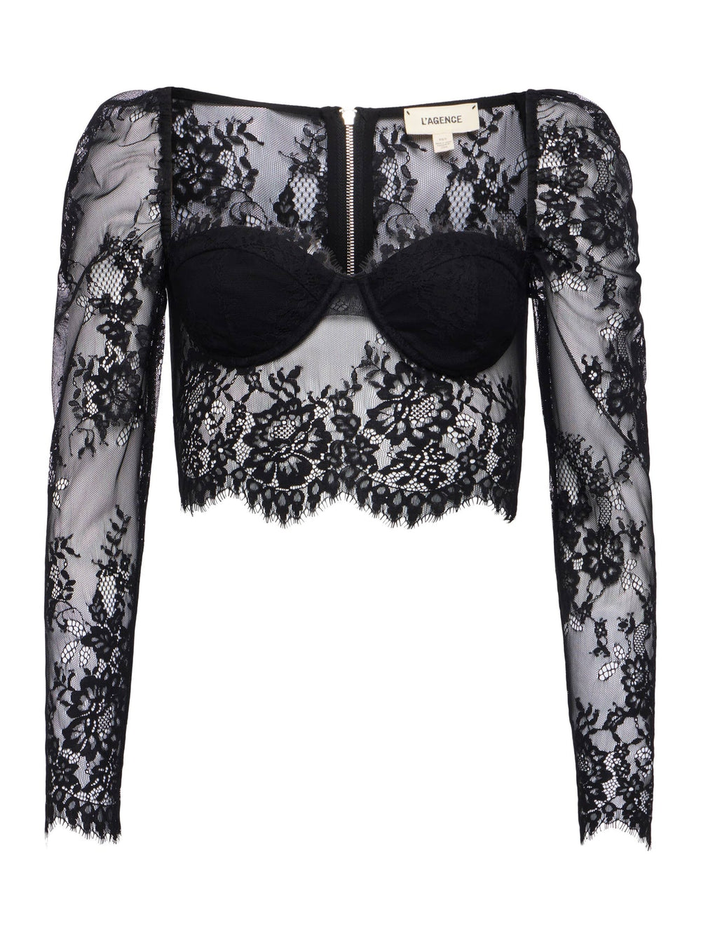 Lori Lace Bustier Top in Black
