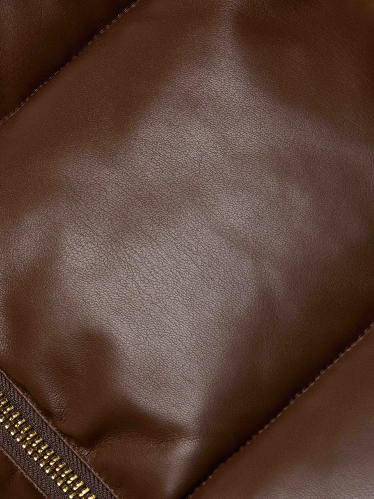 Larsen Vegan Leather Puffer Jacket in Carafe Brown/Valencia Leopard
