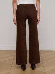 Joanne Low-Rise Wide-Leg Jean in Brown